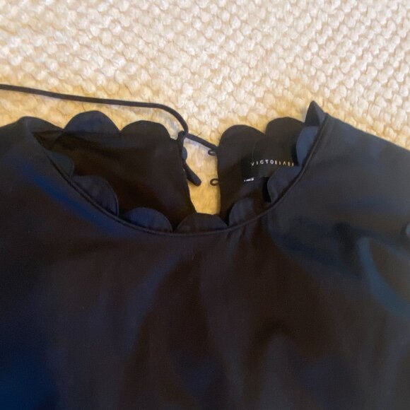 Victoria Beckham Daisy Floral Drop Waist Mini Dress Black White Size 1X - Picture 11 of 14